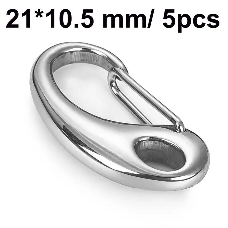 21X10.5 mm 5 S Черная серебряная застежка из нержавеющей стали застежка на пружине застежка-краб соединительные зажимы крюк DIY для изготовления украшений вручную аксессуары - Цвет: 21X10.5 mm 5 S
