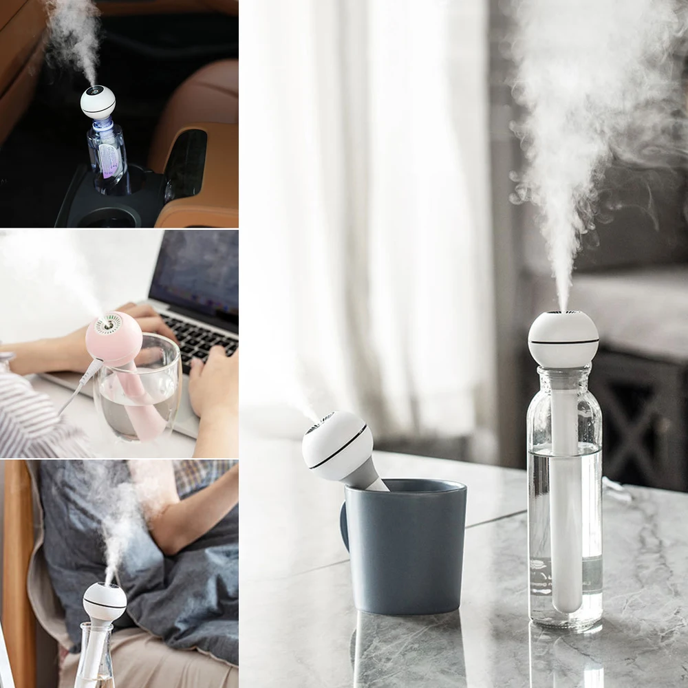 

Travel Portable Humidifier With Battery Adjustable Length Dismountable Air Humidifier For Home Office Car USB Charging