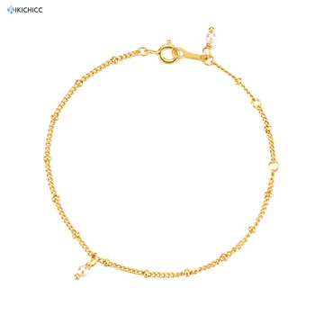 

Kikichicc 100% 925 Sterling Silver Pearl Charm Chain Bracelet 2020 European Women Rock Punk Fine Jewelry Luxury Adjustable Jewel