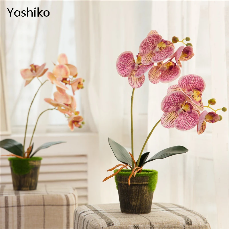 

Yoshiko 1 шт. искусственный цветочный букет орхидеи с цветочным горшком на ощупь бонсай для свадебной вечеринки домашнее цветочное украшение «сделай сам»