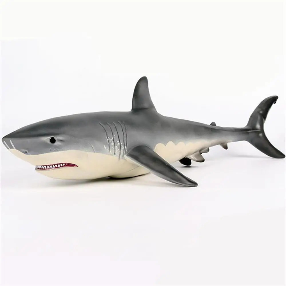 Simulation marine animal model super soft rubber filled cotton great white shark model children's toy megalodon