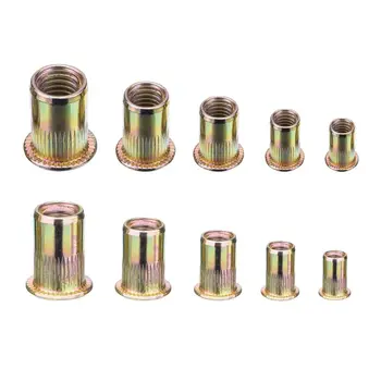 

Carbon Steel Rivet Nut Insert Nutsert M4 M5 M6 M8 M10, 120 Pieces