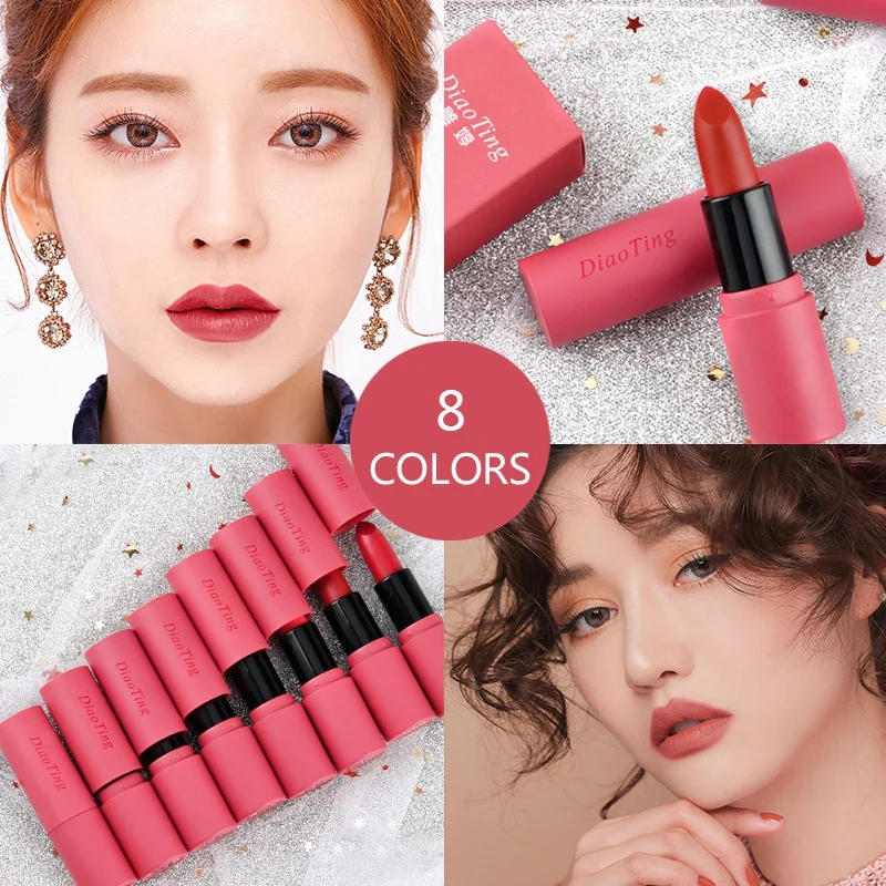 

New Velvet Semi-matte Lipstick Waterproof Smudge-proof Easy To Color Multicolor Sexy Red Lip Women Fashion Makeup Gift