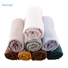 DwaIYng Чистый натуральный лен тонкий сплошной цвет мягкая льняная хлопчатобумажная ткань для «сделай сам» Лоскутная работа органический материал одежда шарф 50 см x 125 см