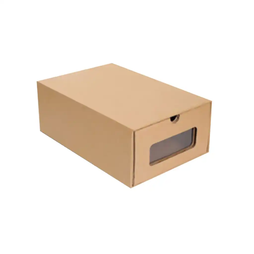 thickened kraft cardboard box transparent drawer shoebox