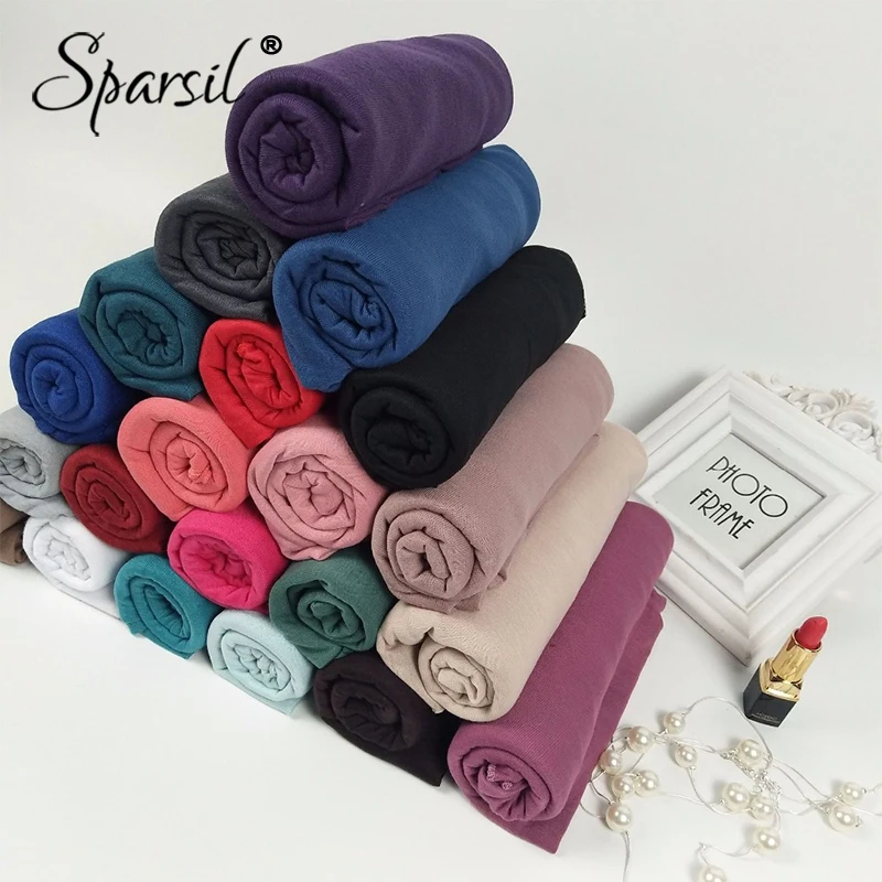 

Sparsil Women Unisex Cotton Headband Fashion Solid Muslim Crinkle Hijab Islamic Arabian Headscarf Female's Shawls And Kerchief