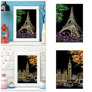 

DIY Drawing Scratch Paintings of Landscapes Mini Notes Stylus Drawing For Drawing Arts Crafts with Scraping and Toys Wooden U0X0