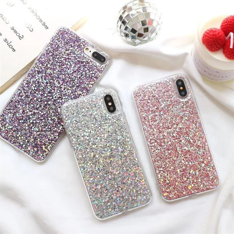 Силиконовые Bling Блестящий со стразами и пайетками Мягкая обложка для samsung Galaxy J6