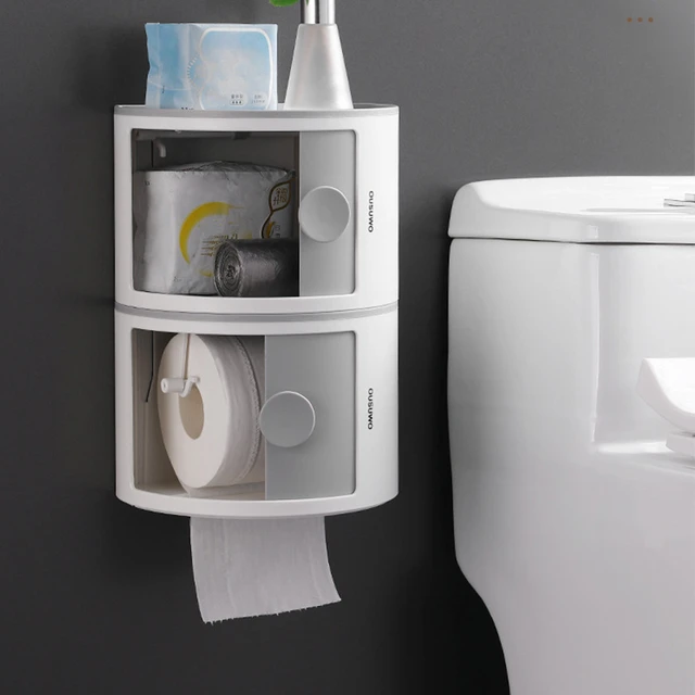 Multi-function Plastic Wall Mounted Portable Toilet Paper Holders Tissue  Boxes Waterproof Plastic Storage Case Bathroom Simple - AliExpress