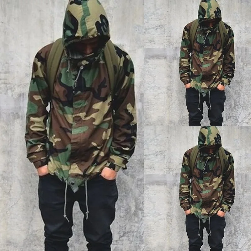 

Tactical Hooded Jacket Coat 2019 Jackets Men Autumn Casual Outdoor Plus Size Camouflage Windbreaker Casaco Jaqueta Masculino