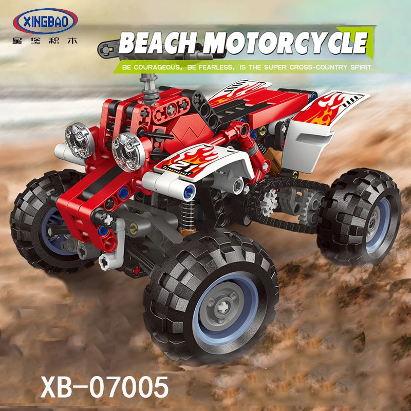 

New XingBao 07005 TECHNIC Car Series The Beach Motorcycle Sets Building Blocks MOC Bricks Compatible Legoings Technic Juguetes