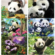 

New 5D DIY Diamond Painting Flower Cross Stitch Full Square Round Drill Panda Diamond Embroidery Crafts Home Decor Manual Gift