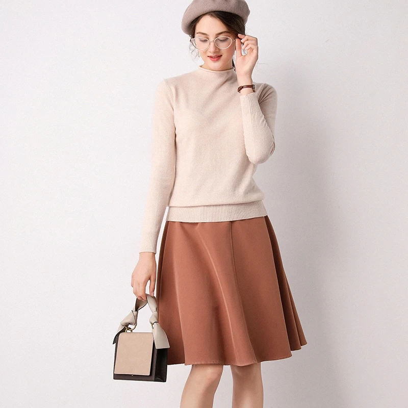 High Quality 100% Wool Knitted Sweaters for Women 7colors 2019 New Fashion Soft Pullovers Ladies Jumpers
