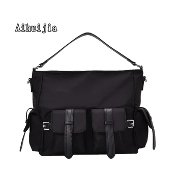 

Womens 2019 High Quality Oxford Shoulder Messenger Bag Designer Multifunctional Waterproof Travel Bag Fashion Pure Color Handbag