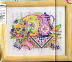 

H T Cross stitch kit cross169-8 restaurant [kitchen tea set] restaurant precision printing cloth