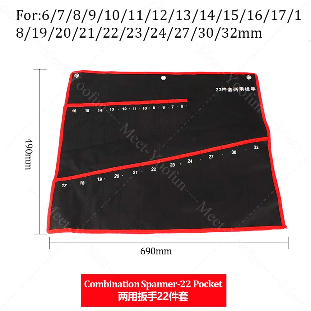 power tool bag Practical Canvas Wrench Tool Bag Storage Roll Up Foldable Spanner Organizer Pouch Case Hand Tools Bags 10/12/14/16/22 Pcs beehive tool bags Tool Storage Items