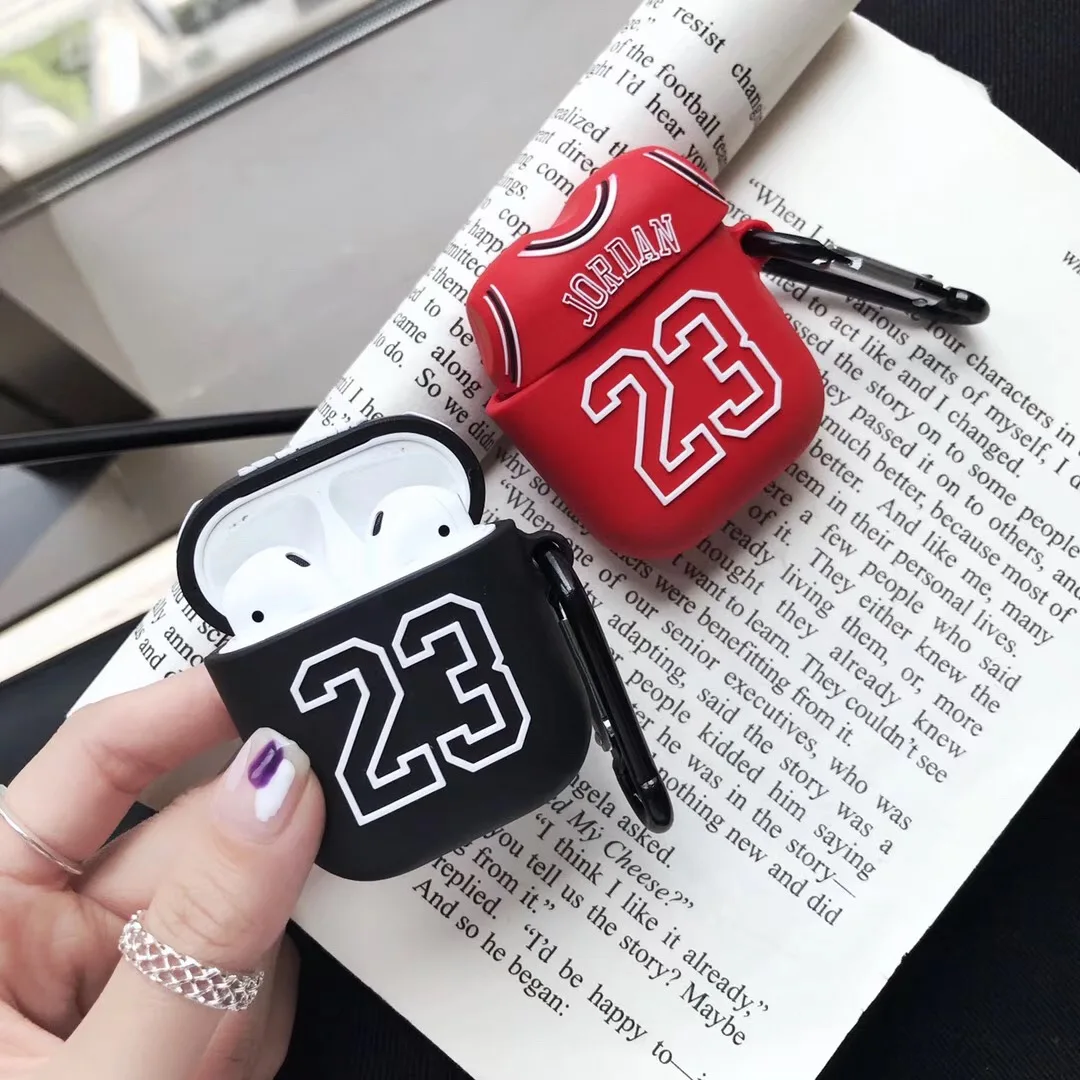 

Chicago Bull 23 Jordan Soft Silicone Earphone Case for Apple AirPods 2 Protection Wireless Bluetooth Headset Cover For Air pods
