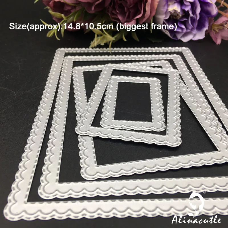 Alinacutle 金属切削ダイカット長方形ネスティングフレームホタテ貝