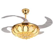 Новинка, потолочный вентилятор, Светильники для ресторана, гостиной, спальни, Декор, Хрустальный потолочный вентилятор, лампа, интеллектуальный пульт дистанционного управления, AC220V