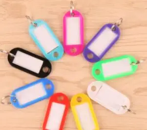 

10Pcs Plastic Keychain Key Tags Id Label Name Tags With Split Ring For Baggage Key Chains Key Rings