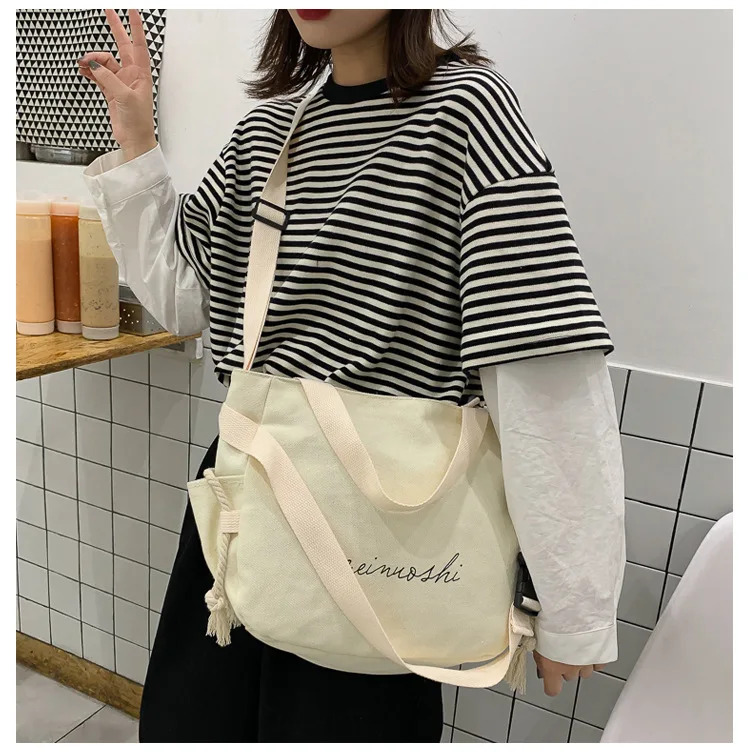 Японский стиль Harajuku рабочая одежда-Стиль студентов крутой врезной замок Холст сумка-мессенджер Ретро Гонконгский стиль большой объем Messen