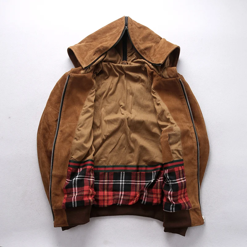 Hot Product 1939 Read Description! Asian size men's cow leather jacket mens genuine cowhide leather vintage hoodie jacket