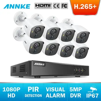 

ANNKE 8CH FHD 2MP Video Security System 5MP Lite 5in1 DVR With 8X 1080P Outdoor Waterproof Bullet Camera PIR Detection CCTV Kit