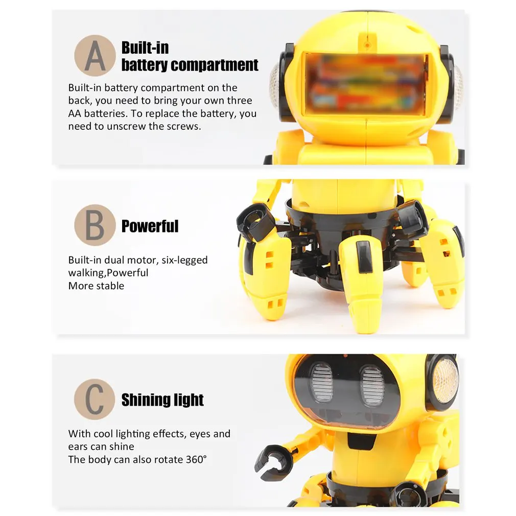 Электрическая игрушка-робот с шестью когтями, игрушечная игрушка-качалка, танцующая Рыбка, Маленькая Музыкальная детская игрушка с подсветкой