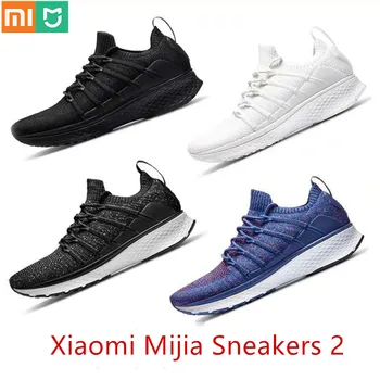

2020 Xiaomi Mijia Sport Sneaker Shoes 2 Uni-moulding Techinique Fishbone Lock System Elastic Knitting Vamp Shock-absorbing Sole