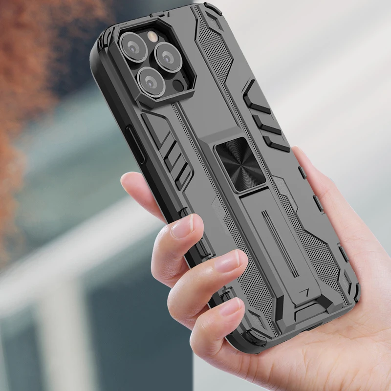 Чехол для телефона с магнитным держателем iPhone 13 12 Pro Max 13Mini 12Mini SE 2020 Защита камеры