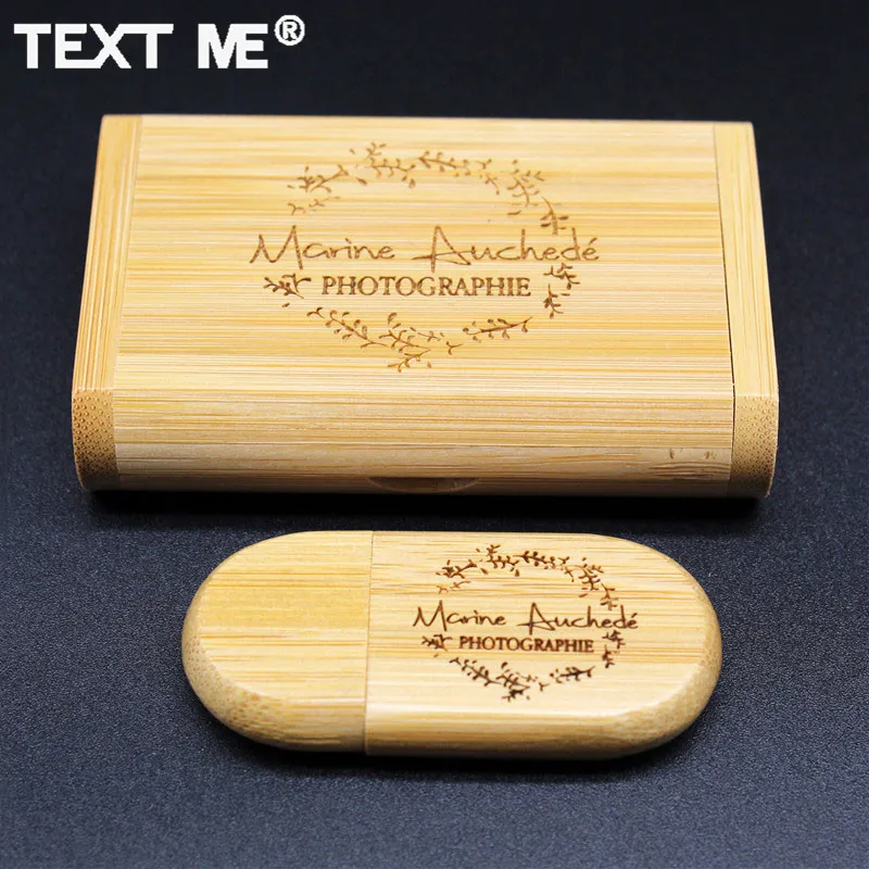TEXT ME free фотография Логотип Печать карбонизированный бамбук usb флэш-накопитель 2 0 4