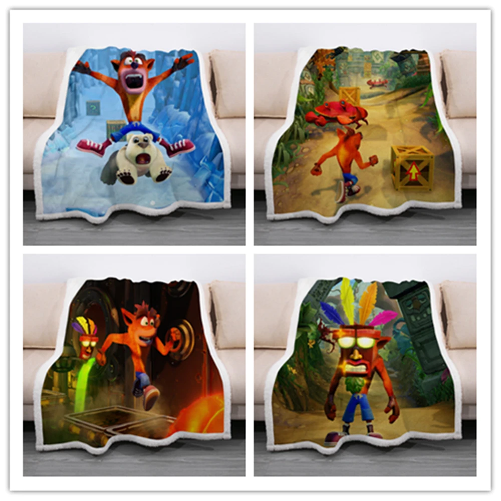 

New Crash of the Wolf Soft Warm Coral Fleece Plush Throw Rectangle Blanket Bed rug dropship 150x200/130x150cm 1pcs kids gift