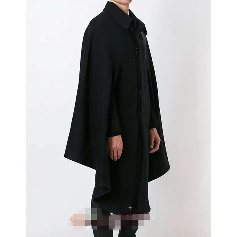 M-4xl осенне-зимние модели, длинный Мужской плащ, шаль, плащ, шерстяное пальто, свободное однобортное пальто, мужская рубашка
