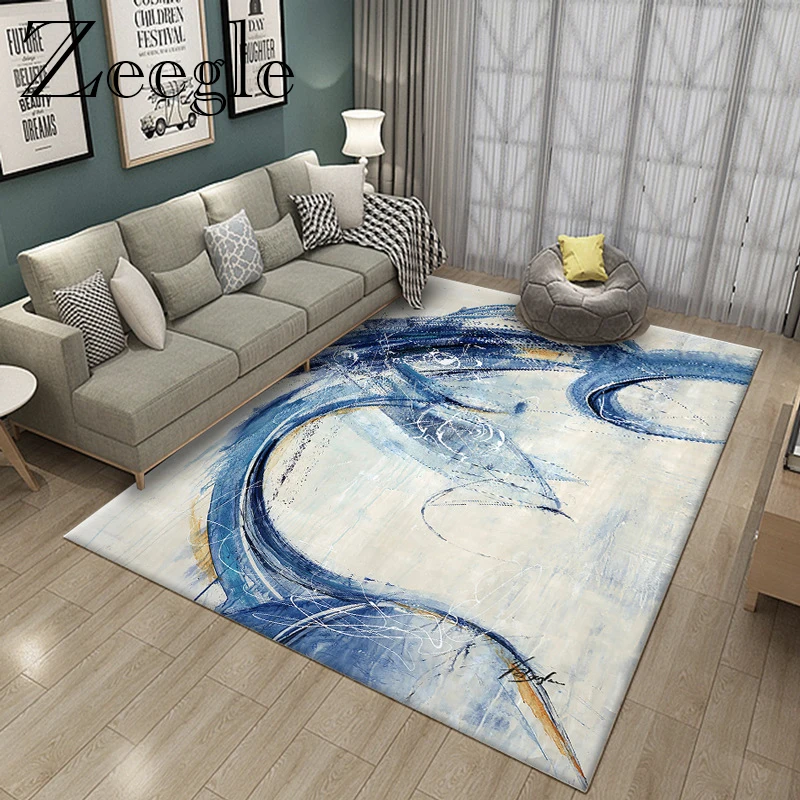 Zeegle Modern Carpet for Living Room Non-slip Floor Mat Sofa Table Area Rug Children Bedroom Carpet Absorbent Kitchen Mat