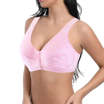 

Womens Bra Front Closure Wireless Cotton Brassiere Underwear Lingerie Bralette Tops 34-46 A B C Cup