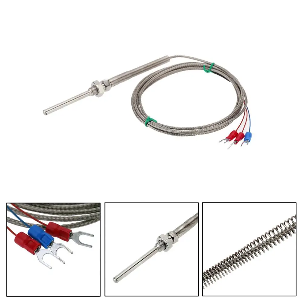

PT100 Temperature Sensor Waterproof Stainless Steel Thermocouple Thermistor Sensor Probe for PID Temperature Controller