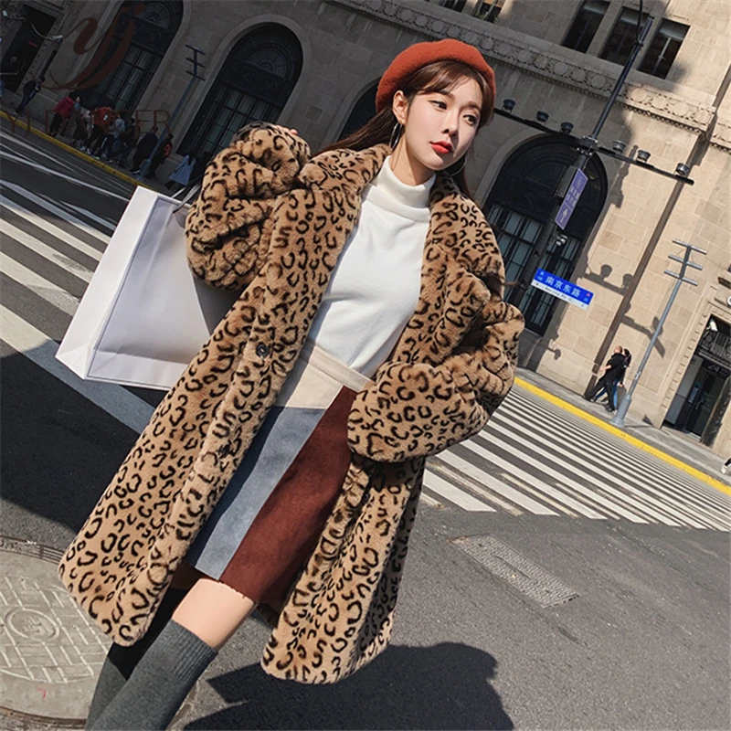 Fur Coat Female Long Section Loose Thick Coat Female New Korean Version of Imitation Mink Fur Plush Was Thin Fur ZZZ006
