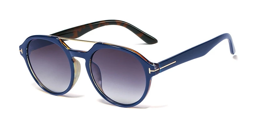 45970 Круглые ретро солнцезащитные очки для мужчин и женщин модные UV400 очки - Цвет линз: C5 blue leopard