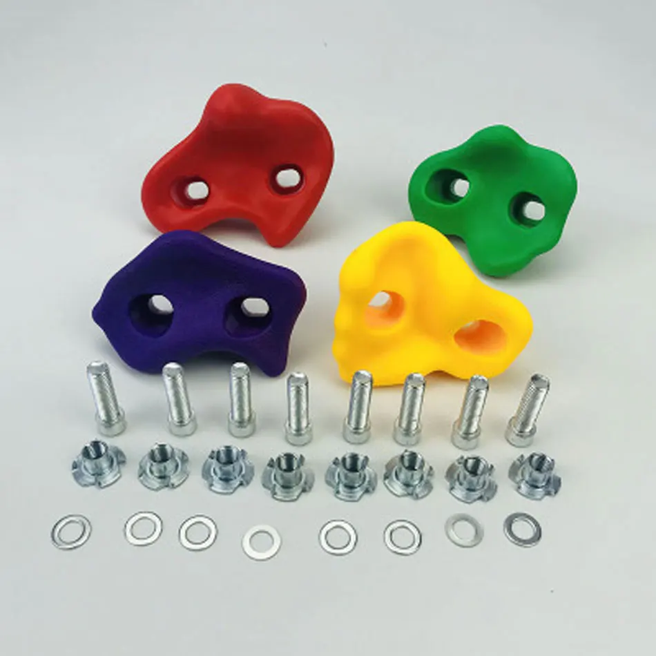 10Pcs/set Kids Climbing Wall Grips Climbing Rock Wall Stones Hand Feet Holds Grip Gymnastic Fitness Tool With Screws 8