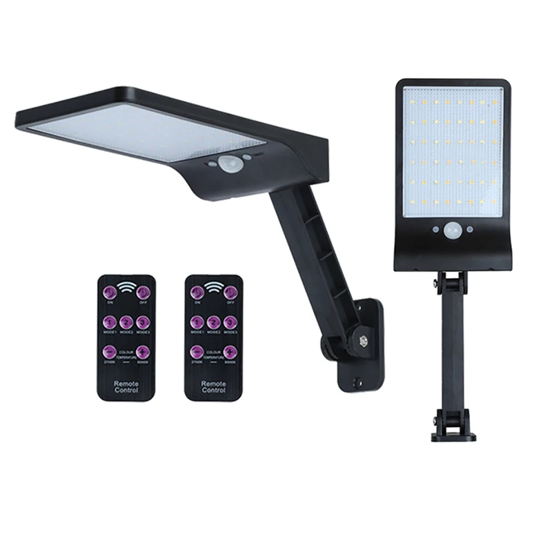 Promotie! 2Pcs 48LED Solar PIR Motion Sensor Wandlamp Outdoor Yard Straat Lamp Afstandsbediening Zwart Promotie! 2Pcs 48LED Solar PIR Motion Sensor Wandlamp Outdoor Yard Straat Lamp Afstandsbediening Zwart