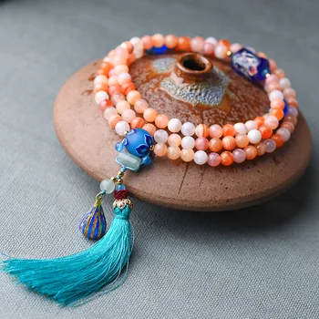 

Originally Created Ethnic Wind Bracelet Female Ancient Wind tassel Pendant Aesthetic Bose stones Hand String Dual-purpose Chain