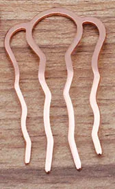 Rose gold color 10 шт., латунные металлические женские заколки для волос, боковые гребни, заколки для волос, 4 зубца, свадебная расческа для волос, заколки для волос, аксессуары для волос - Цвет: Rose gold color