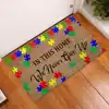 In This Home We Never Give Up Autism Awareness Coir Pattern Print Doormat Non Slip Door Floor Mats Decor Porch Doormat 3