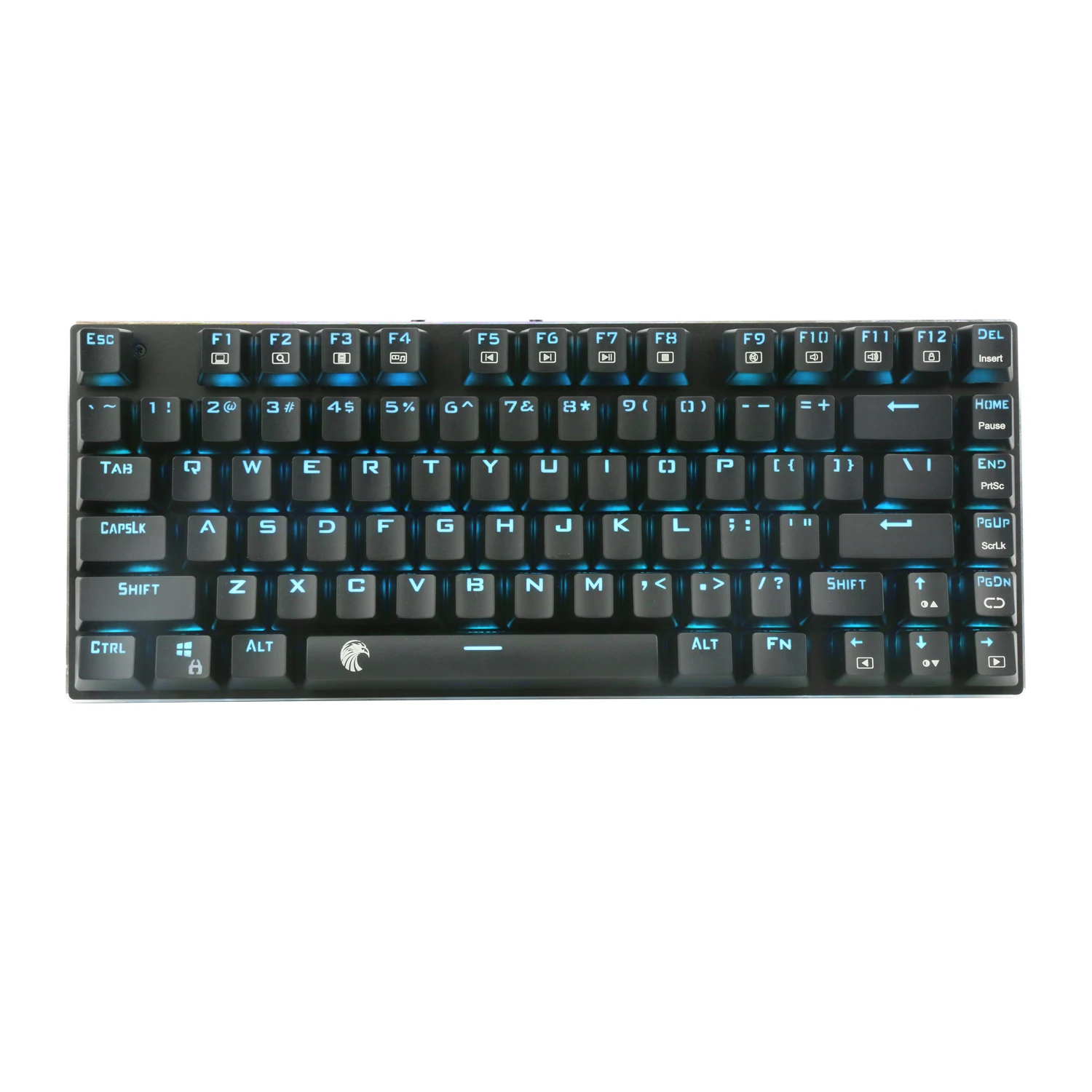 Mecânico do Jogo Resistente à Água Z88 com Interruptores Teclado E-element Azuis Ciano Retroiluminado Compacto 81 Teclas Anti-fantasma Preto Led