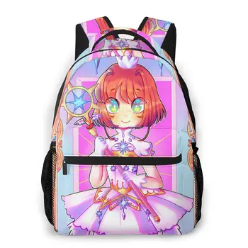 

Card Captor Sakura 2018 Backpack for Girls Boys Travel Rucksack Card Captor Sakura Printing