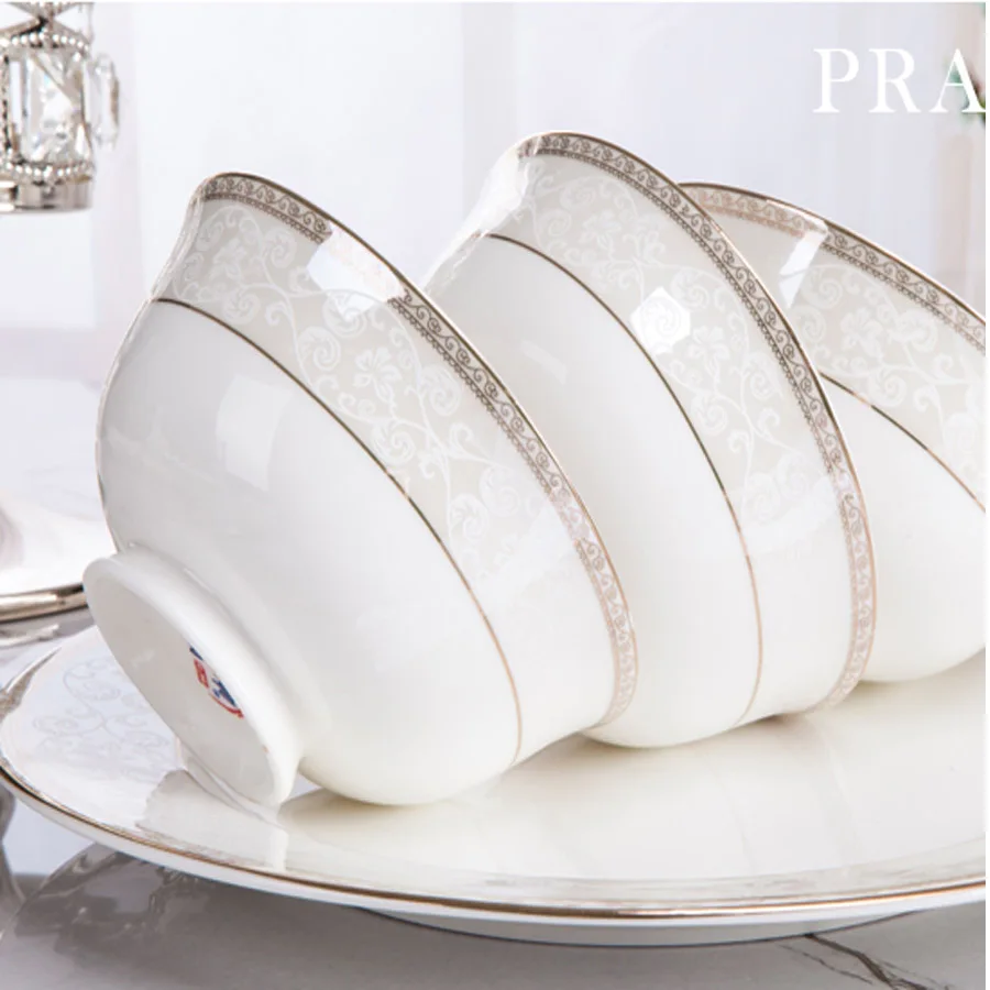 60 головок керамика Цзиндэчжэнь набор китайских блюд миска для риса салата лапши