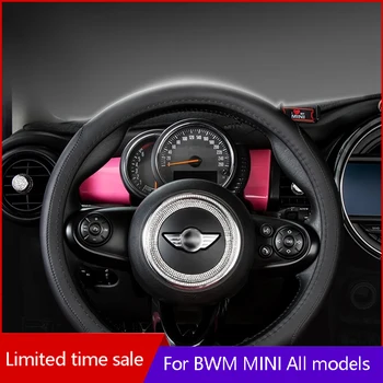

leather Car Non-slip steering wheel cover For BMW MINI COOPER S JCW ONE F54 F55 F56 F60 R56 R60 R61 38CM Car Styling Accessories