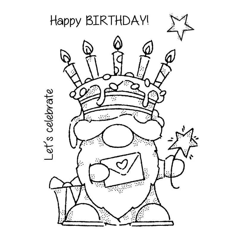 2021 New Christmas Gnome and Animal Pattern Clear Stamps Set For Making Dwarf Greeting Card Scrapbooking No Metal Cutting Dies 