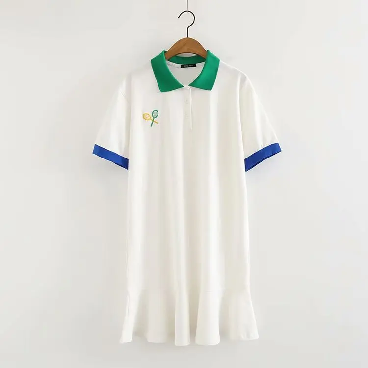 

S20791 Summer Wear New Style GIRL'S Hipster Short-sleeve Dress Junior High School Students College Style Flounced Skirt