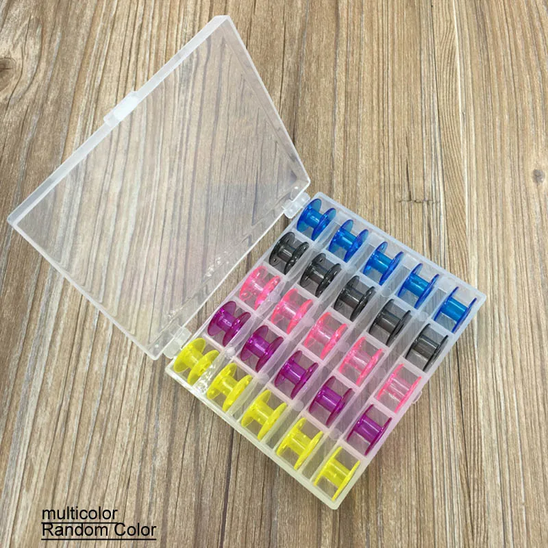 Вмещает 25 коробка для бобин органайзер для хранения многоцветный бобин герметичный держатель прозрачный пластиковый швейный держатель для инструментов коробки контейнера - Цвет: multicolor